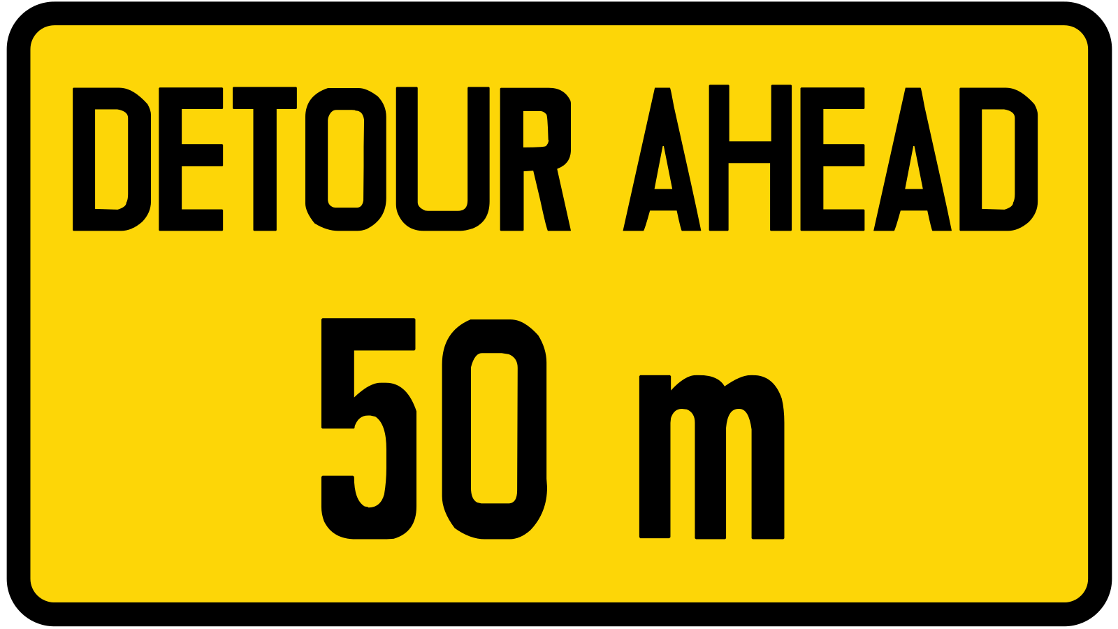 Advance sign of detour ahead